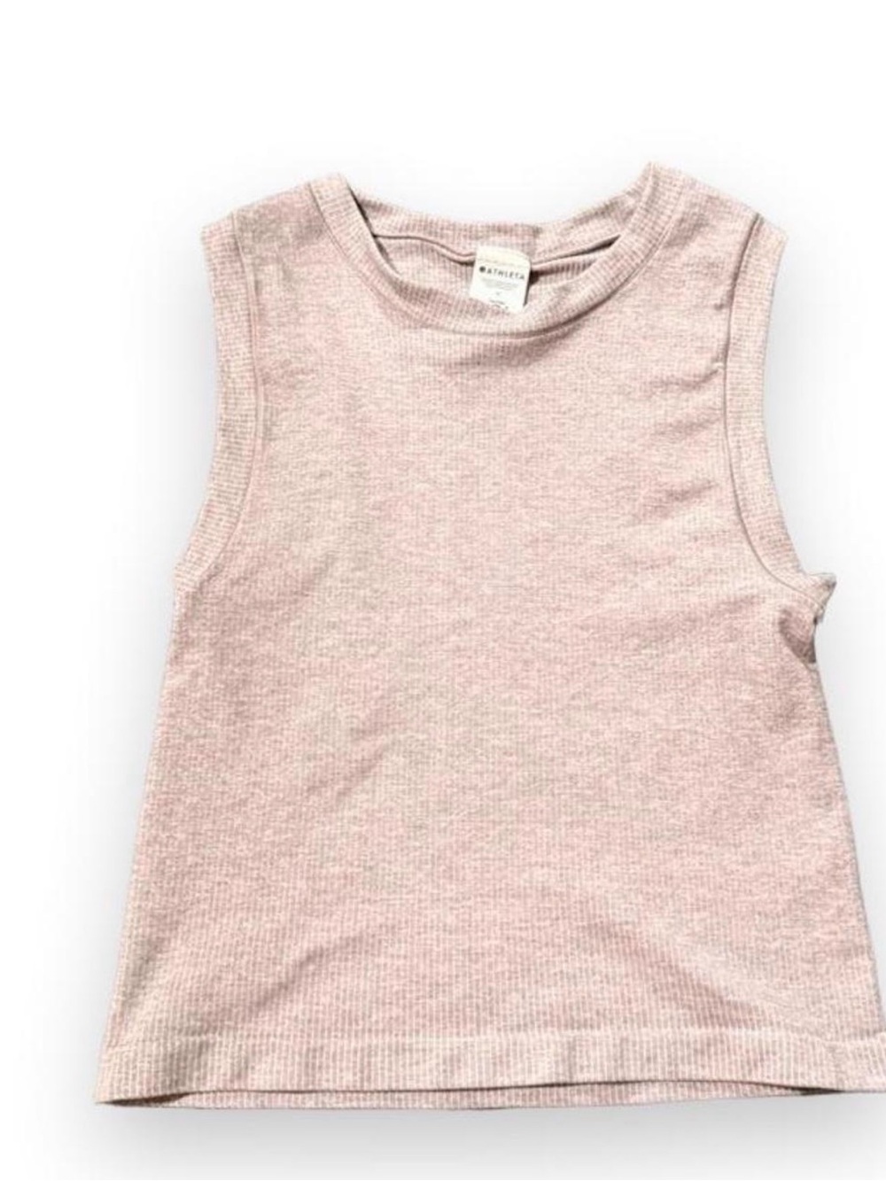 Athleta Ribbed Sleeveless Tank Top - pale pink